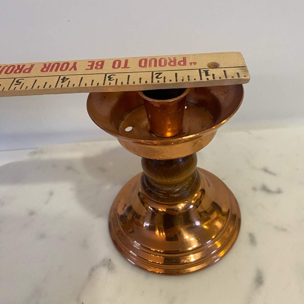 Vintage Coppercraft Guild Copper And Wood Candlestick Vintage Mid Century Modern - Picture 8 of 10